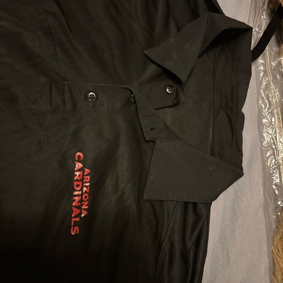 Arizona Cardinals Adult Dri-fit Black Polo NFL Authentic Button Up Fits like XL - Picture 2 of 10
